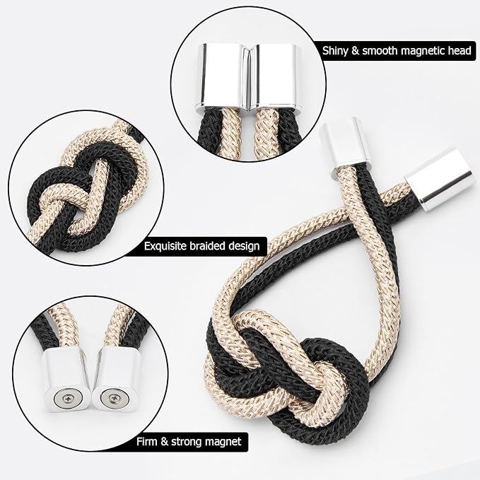 NICEEC 4 Pack Mini Magnetic Curtain Tiebacks Nordic Simple Style Drape Tie - Image 3