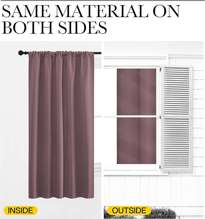 NICETOWN 2 Panels Blackout Curtains, Rod Pocket Thermal Insulated Drapes 84 - Image 7