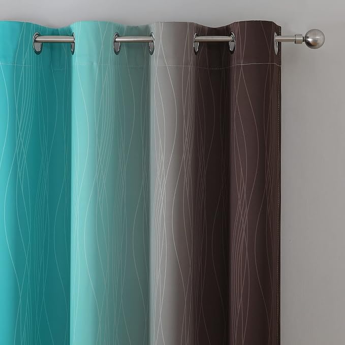 Estelar Textiler Full Room Darkening Gradient Blackout Curtains 96 Inch Length - Image 4