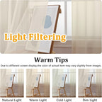 Gwine Cream Sheer Curtain Tiers 24 Inch Length 2 Panels, Light Filtering Voile - Image 6