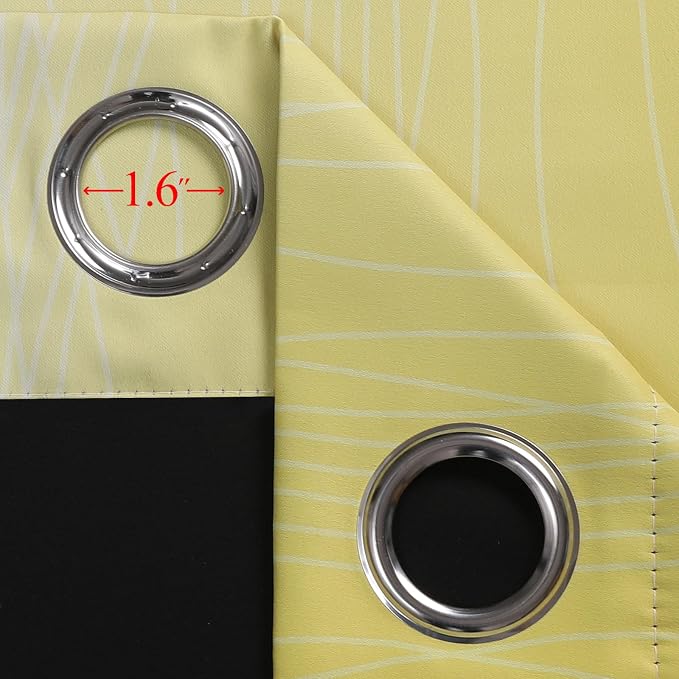 Estelar Textiler Black and Yellow Blackout Curtains - Image 7
