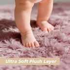 Shag Area Rug for Bedroom 3x5, Blush Fluffy Area Rugs for Living Room, Soft - Image 3
