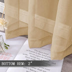Tollpiz Sheer Curtains Living Room Linen Textured Curtain Sheers Light - Image 4