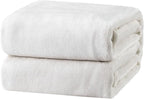 Bedsure GentleSoft Fleece Blankets Queen Size White by BEDSURE