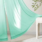 MIULEE Aqua Sheer Curtains 84 Inches Long, 4 Panels Set, Light Filtering Rod - Image 6