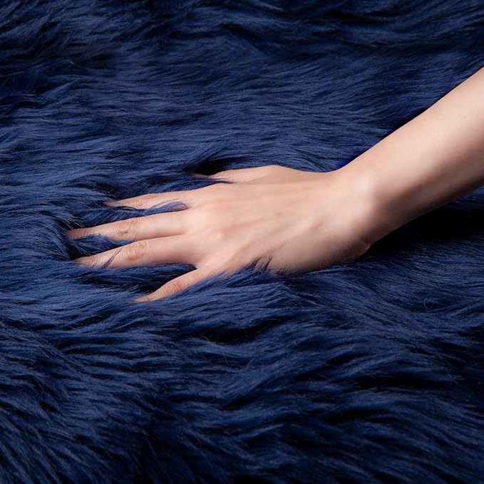 Ashler Faux Fur Rug, Fluffy Shaggy Area Rug, Ultra Soft 2.2 x 6 Feet Rectangle - Image 4