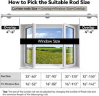 YaFex Heavy Duty Curtain Rods 32-120 Inch, 1 Inch Adjustable Silver Curtain Rod - Image 7