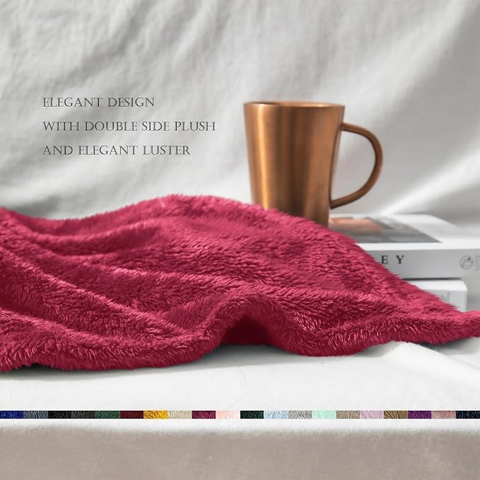 Exclusivo Mezcla Plush Fuzzy Fleece Bed Blanket Queen Size, Super Soft - Image 6