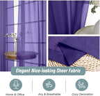 Purple Window Sheer Curtains 54 inch Length, Soft Airy Light Filtering Sheer - Image 4