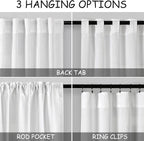Nanspring White Linen Curtains 91 Inches Long - Image 3