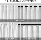 White Linen Curtains 63 inches Long - Image 3
