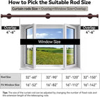 YaFex Heavy Duty Curtain Rods 32-120 Inch, 1 Inch Adjustable Bronze Curtain Rod - Image 7