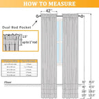 Gwine Turquoise Sheer Curtains for Bedroom 54 inches Long 2 Panels, Light - Image 9