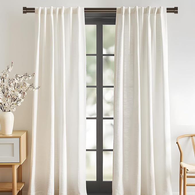 VOIIY Bronze Curtain Rods for Windows 28 to 48 Inch, Size:30-60 Inch, Antique - Image 2