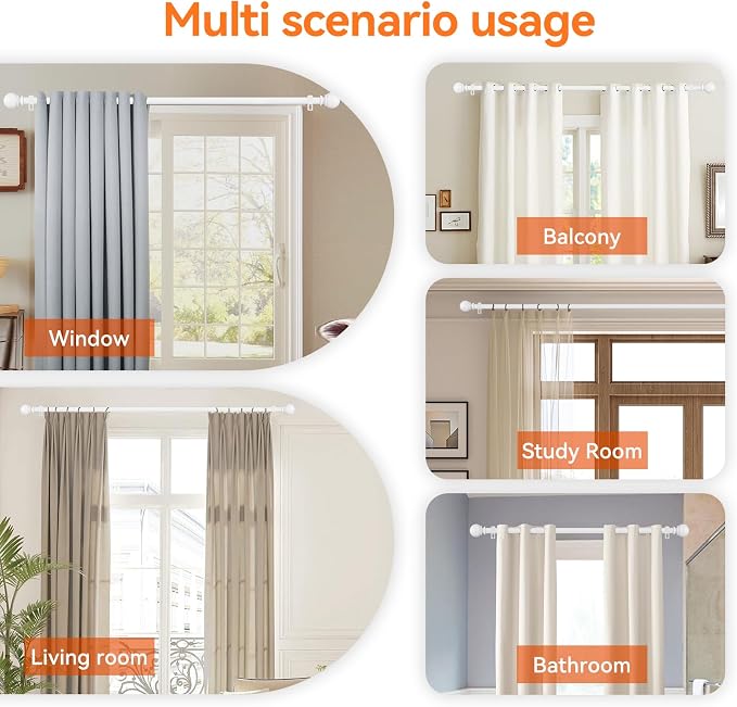 Curtain Rod Set for Windows 28 to 60 Inch - Image 6