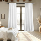 MIULEE White Linen Curtains 90 Inch Long 2 Panels - Image 6