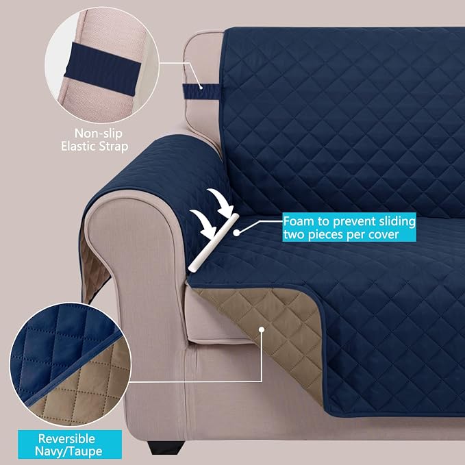U-NICE HOME Loveseat Sofa Cover Reversible Couch Covers - Image 3