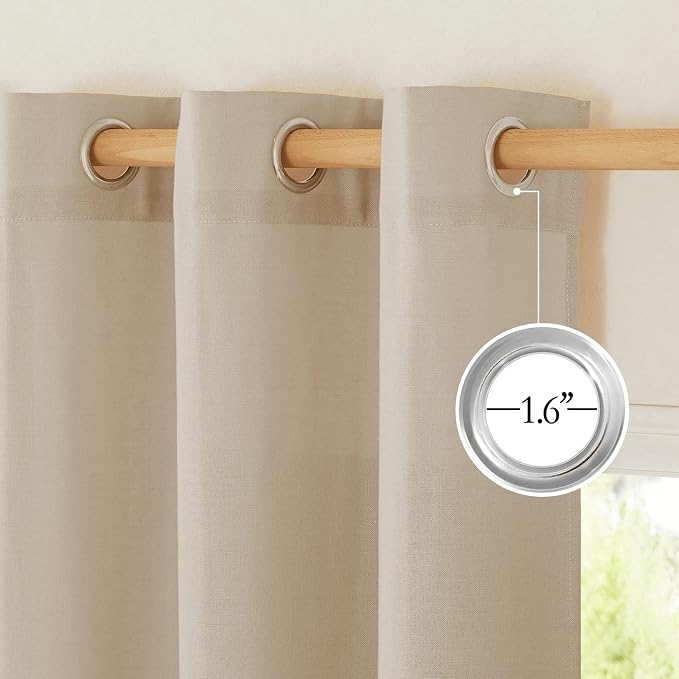 NICETOWN Rustic Linen 144 inch Long Curtains - Image 5