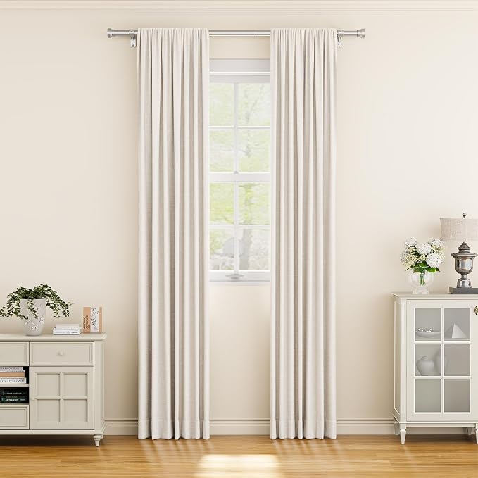 YaFex Curtain Rods 2 Pack 32-58 Inch, Heavy Duty 1 Inch Curtain Rod, Modern - Image 2