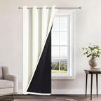 Yakamok 100% Cream Blackout Curtains by Yakamok