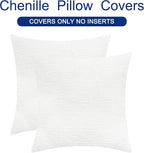 CaliTime Throw Pillow Covers Decorative 24 X 24 Inches Pack of 2 Cozy Chenille - Image 6