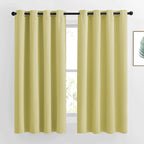 NICETOWN Paler Yellow Room Darkening Curtains 63 inch Length by NICETOWN