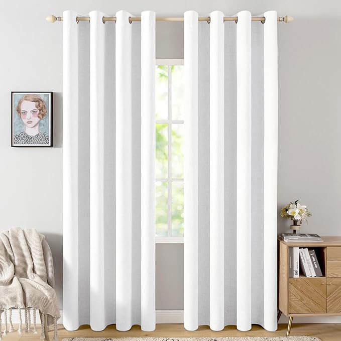 MIULEE 100% Blackout Linen Textured Curtains by MIULEE