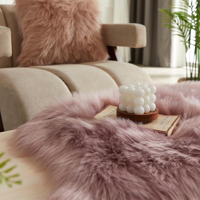EasyJoy Ultra Soft Fluffy Shaggy Area Rug Faux Fur Rug Chair Cover Seat Pad - Image 4