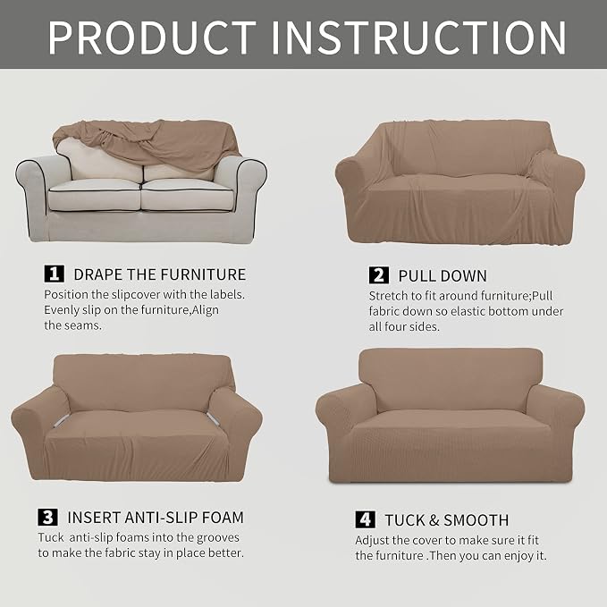 Easy-Going Stretch Sofa Slipcover 1-Piece Sofa Cover Furniture Protector Couch - Image 8