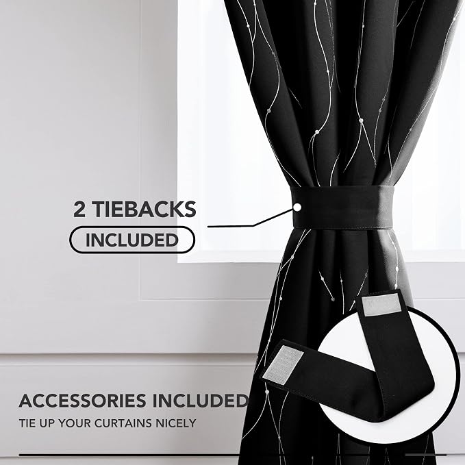 Deconovo Black Out Curtains for Living Room, 42 x 95 Inch Length 2 Panels Set - Image 4