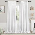 White Linen Curtains 100 inches Long by Nanspring