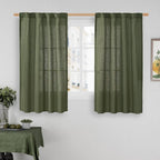 LAMIT 45 Inch Short Window Linen Curtains, Light Filtering Panels Back Tab and by LAMIT