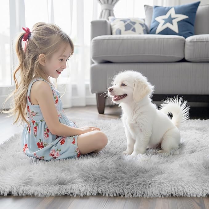 Super Soft Shaggy Area Rugs for Bedroom 4x6 Feet, Shaggy Plush Living Room Shag - Image 2