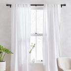 IFELS Heavy Duty Curtain Rods for Windows 66 to 120 Inch, 1 Inch Black Curtain - Image 2