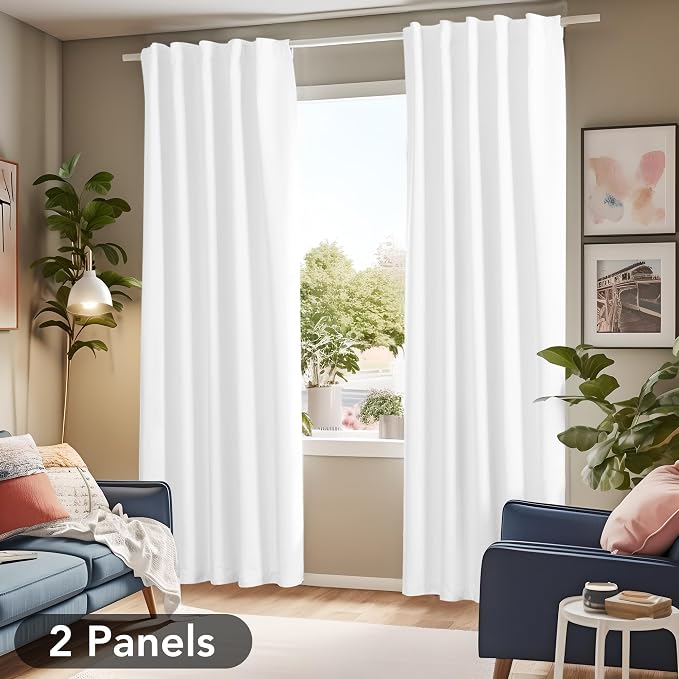 Deconovo Total Blackout Curtains 2 Panels W42 x L95— 100% Blackout, Thermal - Image 2
