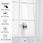 Gwine White Sheer Curtains 108 Inches Long 2 Panels Set, Voile Light Filtering - Image 2