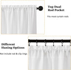 OWENIE White Valances for Windows 1 Pcs, Light Filtering Textured Farmhouse - Image 4
