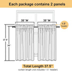 Lecloud Leia 36 Inch White Sheer Curtains Tiers 2 Pieces, Airy & Breathable - Image 4