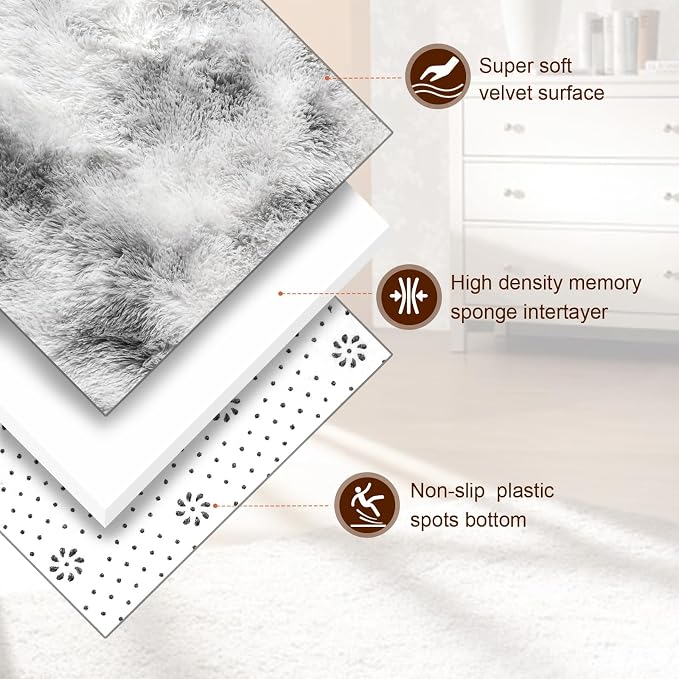 TWINNIS Super Soft Shaggy Rugs Fluffy Carpets 9x12 Feet, Indoor Modern Plush - Image 2