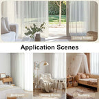 OWENIE Sheer Curtains 78 inch Length, Ivory Sheer Cutains 2 Panels Set - Image 8