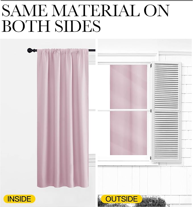NICETOWN 2 Panels Blackout Curtains, Rod Pocket Thermal Insulated Drapes - Image 7