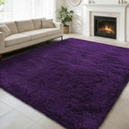 9x12 Fluffy Area Rugs for Living Room, Large Purple Fuzzy Shag Area Rug for by yulidayang