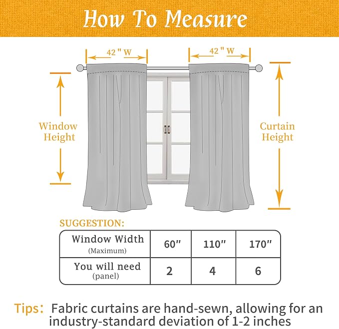 LAMIT Linen Curtains 45 Inch Length 2 Panels Set - Image 8