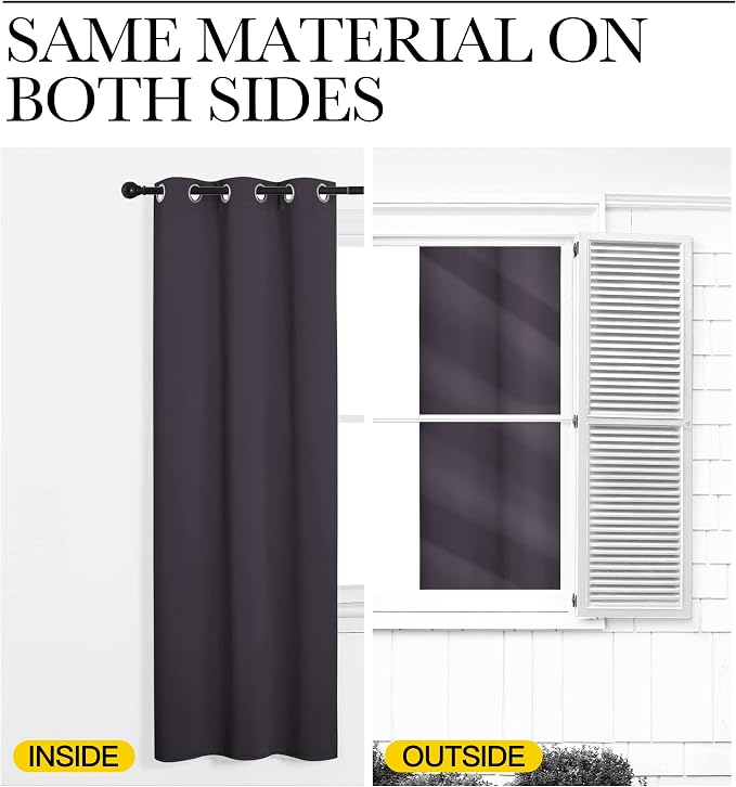 NICETOWN Bedroom Curtains Blackout Drapery Panels, 2 Panels, 70 x 72 inches - Image 5
