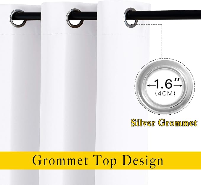 NICETOWN White Room Darkening Bedroom Curtains, Grommet 50% Blackout Thermal - Image 2