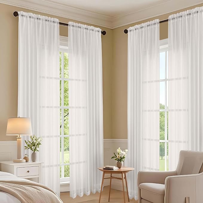 OVZME Ivory Bedroom Curtains 96 Length - Image 7