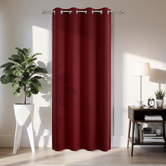 Joydeco Blackout Door Curtain for Doorway Privacy 90 Inches Long, Grommet by JOYDECO