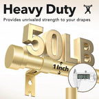 Extra Long Curtain Rods for Windows 32 to 240 Inch, 1 Inch Gold Heavy Duty - Image 6