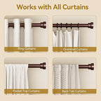 YaFex Curtain Rods 32-118 Inch, Heavy Duty 1 Inch Adjustable Curtain Rod - Image 5