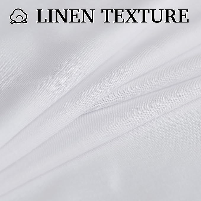 RYB HOME Extra Long Linen Sheer Curtains 108 inches Long, W 52 x L 108 inches - Image 5